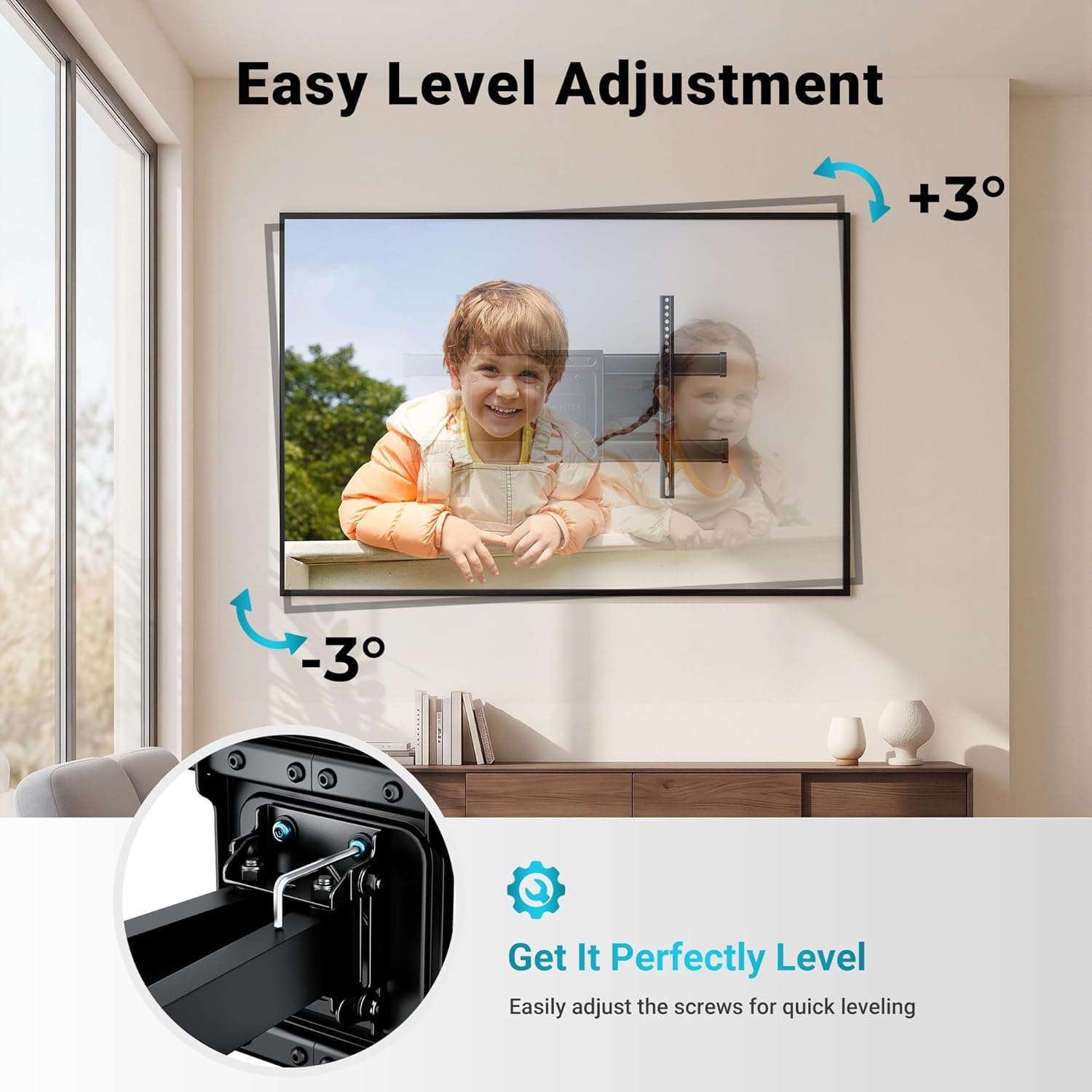 image:imageBONTEC Full Motion TV Wall Mount for 3785 Inch TVs Hold up to 132lbs Max VESA 600x400mm Swivel Tilt Dual Arms Adjustable Viewing Angle Fits 16 Wood Studs Easy Assembly3785 Inch