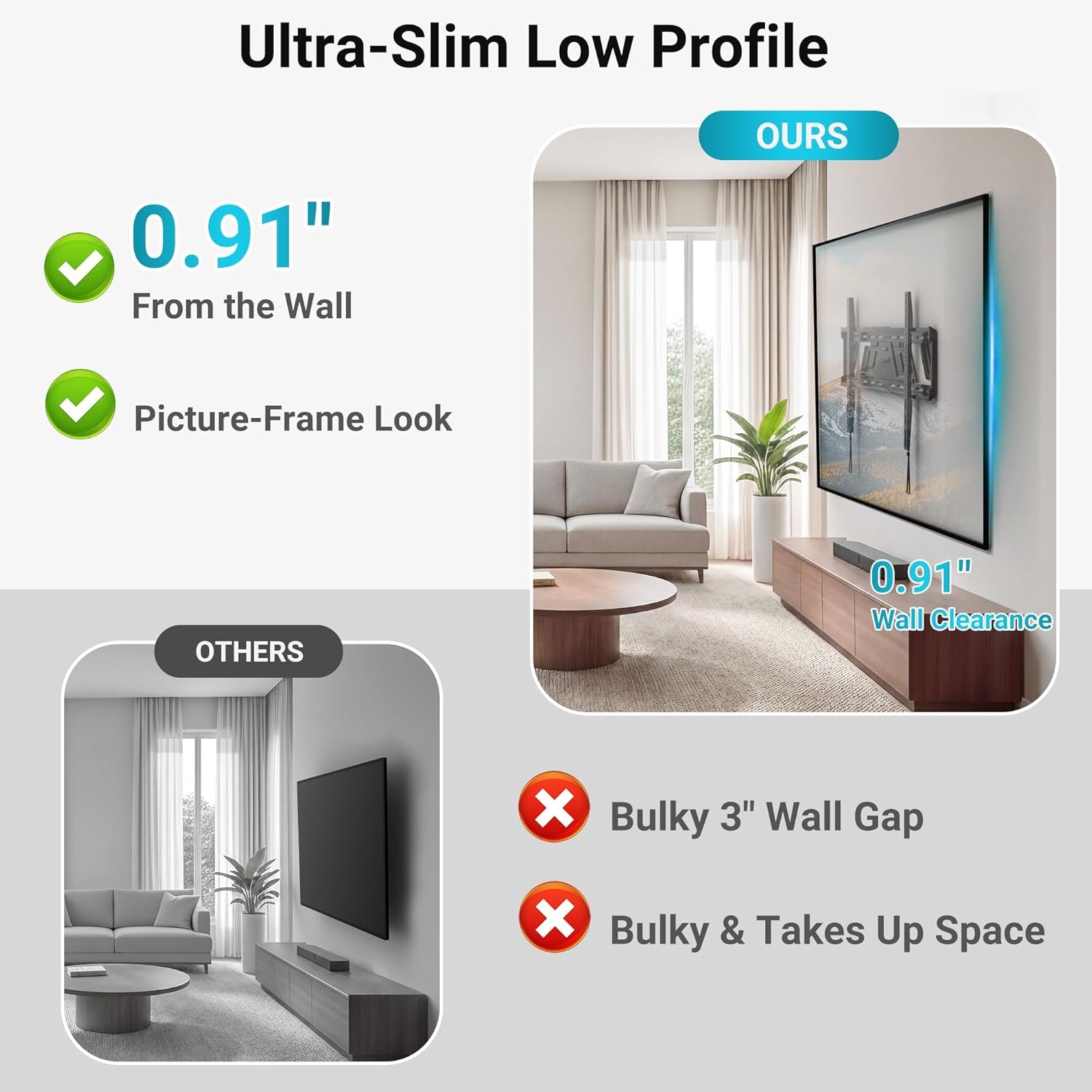 image:imageBONTEC Full Motion TV Wall Mount for 3785 Inch TVs Hold up to 132lbs Max VESA 600x400mm Swivel Tilt Dual Arms Adjustable Viewing Angle Fits 16 Wood Studs Easy Assembly43100 Inch