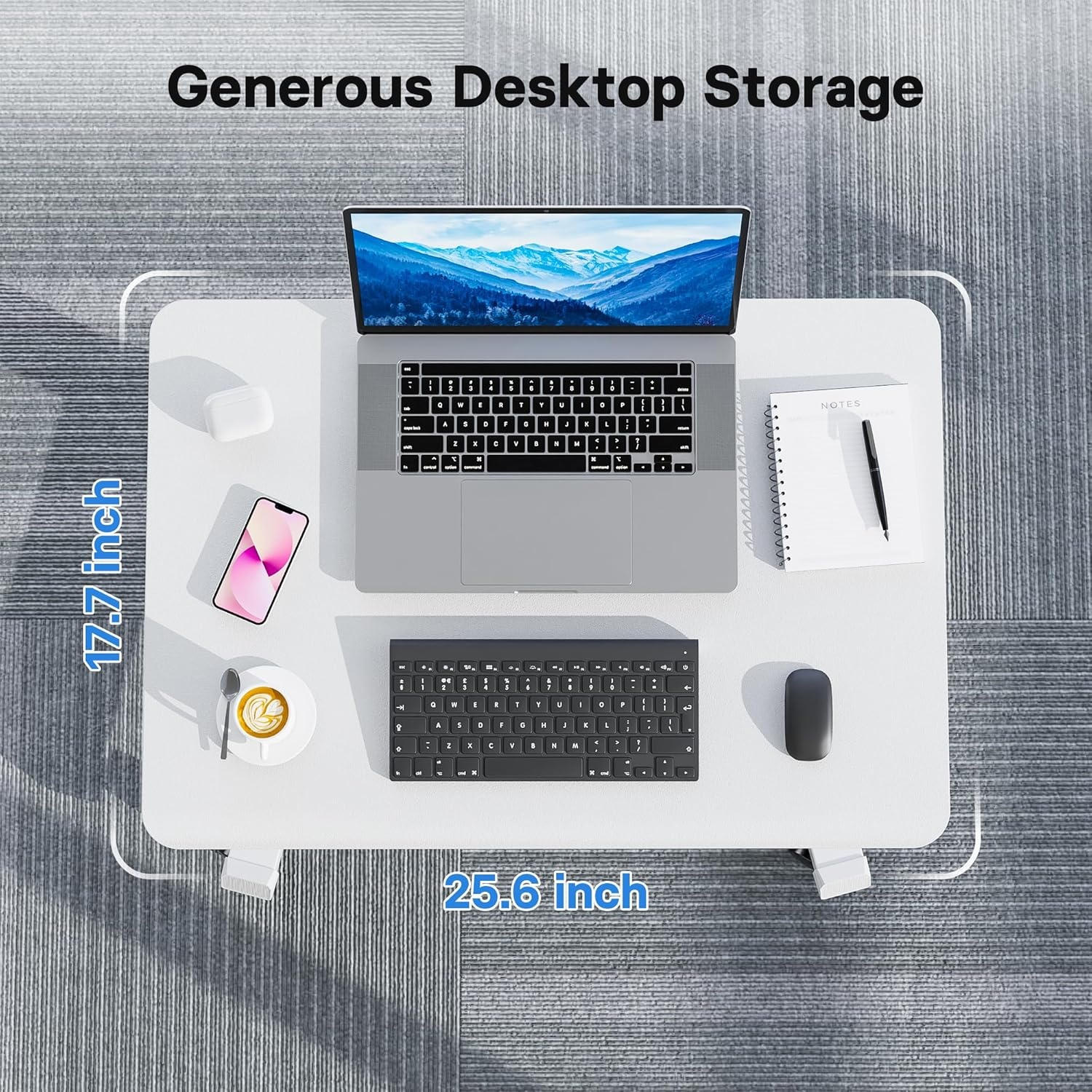 image:imageBONTEC Mobile Standing Desk Adjustable Height Rolling Laptop Cart with Hook Portable Workstation with Pneumatic Lift Ergonomic Table with Wheels Compact Home Office Desk Black 256 x 177White