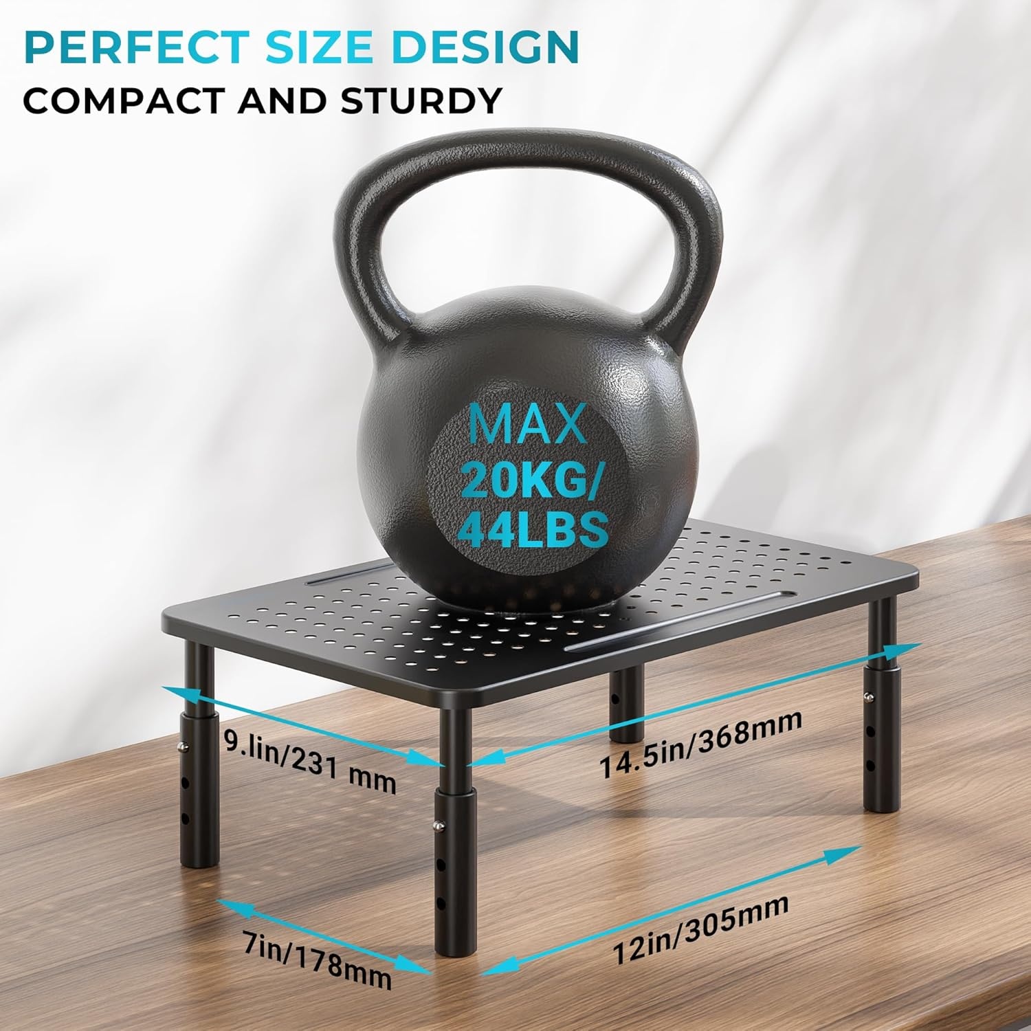 image:imageBONTEC Monitor Stand for Desk 2 Pack 3Level Height Adjustable Metal Monitor Riser 145 x 91 in Ergonomic Computer Stand with Pen Holder amp Cable Management for Printer Laptop Office WorkstationBlack