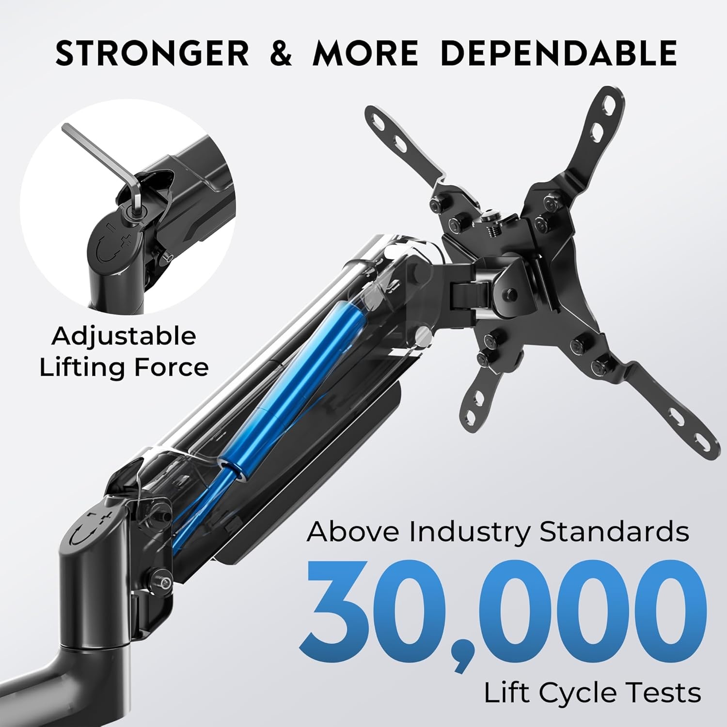 image:imageBONTEC Monitor Wall Mount Arm VESA Gas Spring Height Adjustable for 1342 Inch Screens Max 198lbs Swivel Tilt SpaceSaving Desk Mount Easy Installation Single Arm TV Mount Max VESA 200x200Single Arm