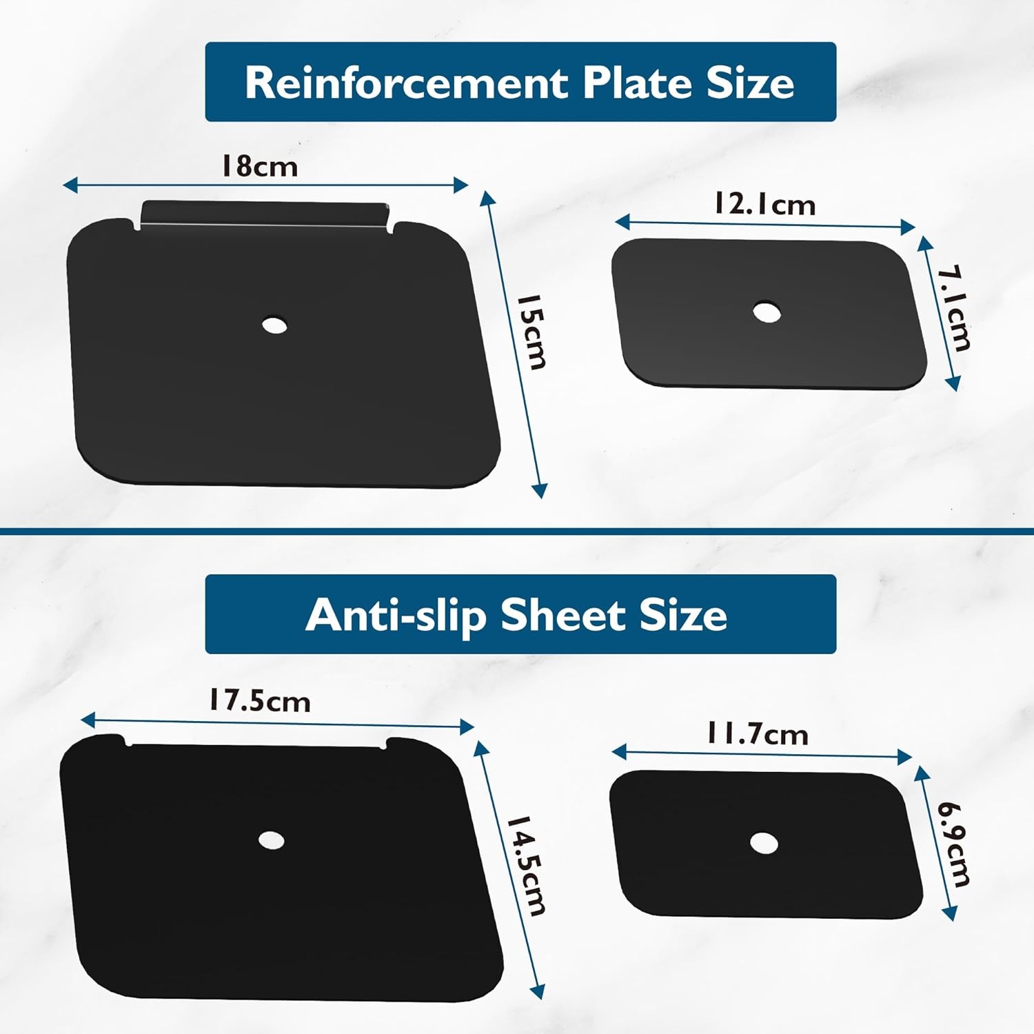 image:imageBONTEC Steel Monitor Mount Reinforcement Plate Monitor Bracket Plate with AntiSlip Pads for GlassMDFPB Tabletops fits CClampGrommet Installation Black