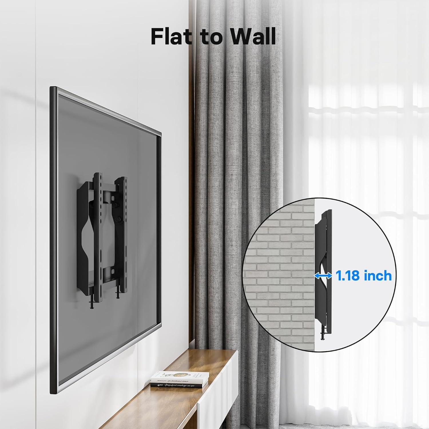 image:imageBONTEC TV Wall Mount Bracket Fixed for 1745 inch LED OLED LCD Flat Screen TVs up to 66lbs Low Profile Ultra Slim Tilt Mount Max VESA 200x200mm Easy Installation Fits 8 Wood Studs