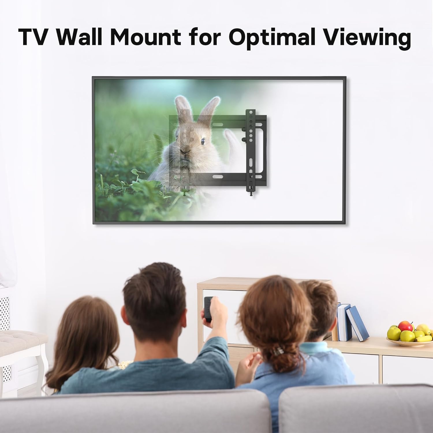 image:imageBONTEC TV Wall Mount Bracket Fixed for 1745 inch LED OLED LCD Flat Screen TVs up to 66lbs Low Profile Ultra Slim Tilt Mount Max VESA 200x200mm Easy Installation Fits 8 Wood Studs