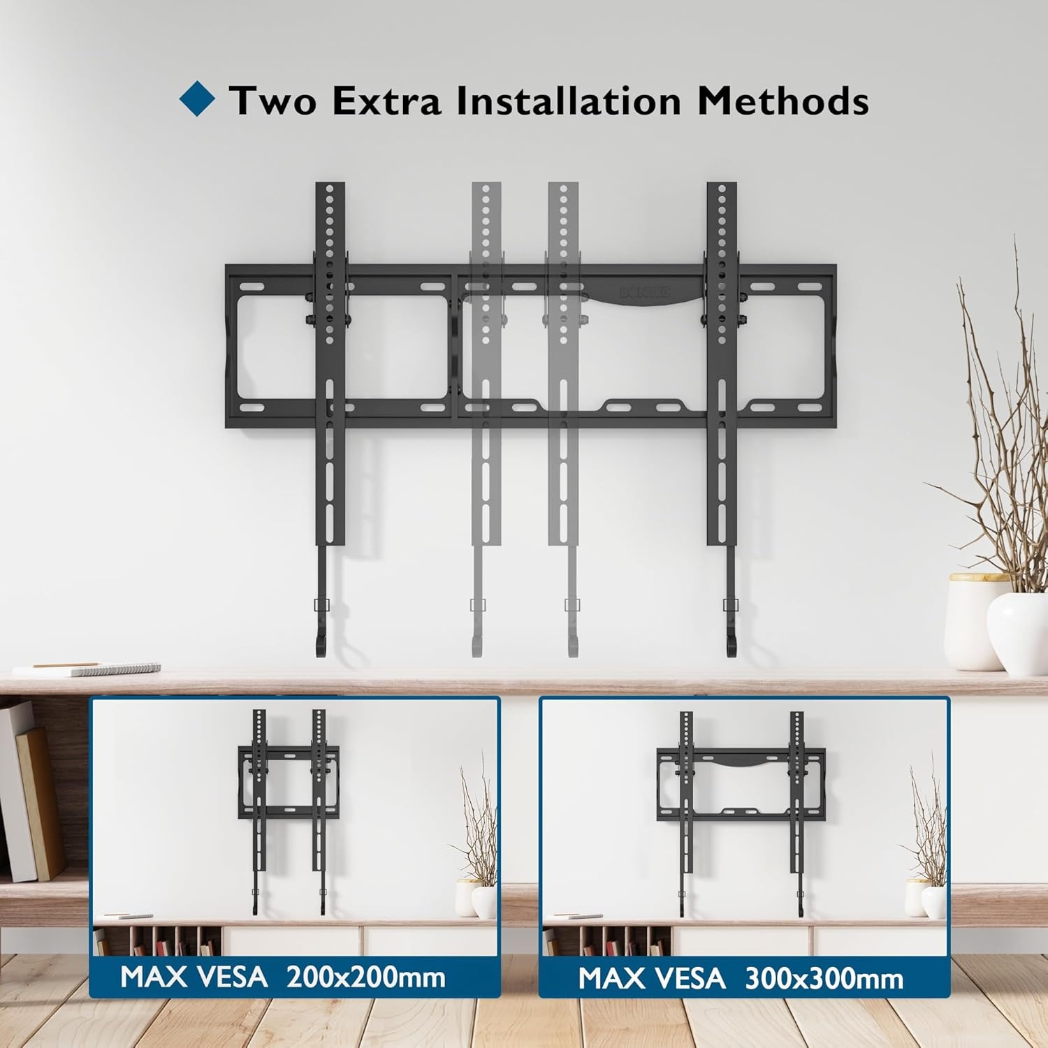 image:imageBONTEC Tilting TV Wall Mount for Most 1786 inch LED OLED LCD Flat Curved Screen TVs TV Wall Bracket Holds up to 165LBS Max VESA 600 x400mm