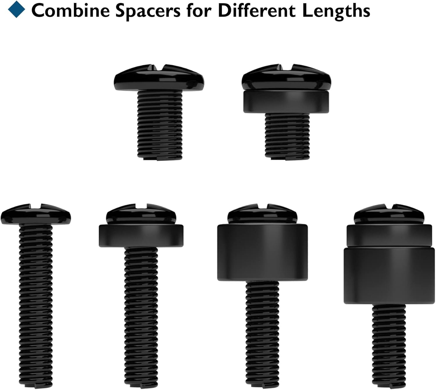 image:imageBONTEC Universal TV Mounting Hardware Screw Kit Compatible with TVs Up to 80 inch Includes M4 M5 M6 M8 Screws Washers Spacers VESA Mounting Ceiling Mount TV Wall Mount Kit BlackBlack