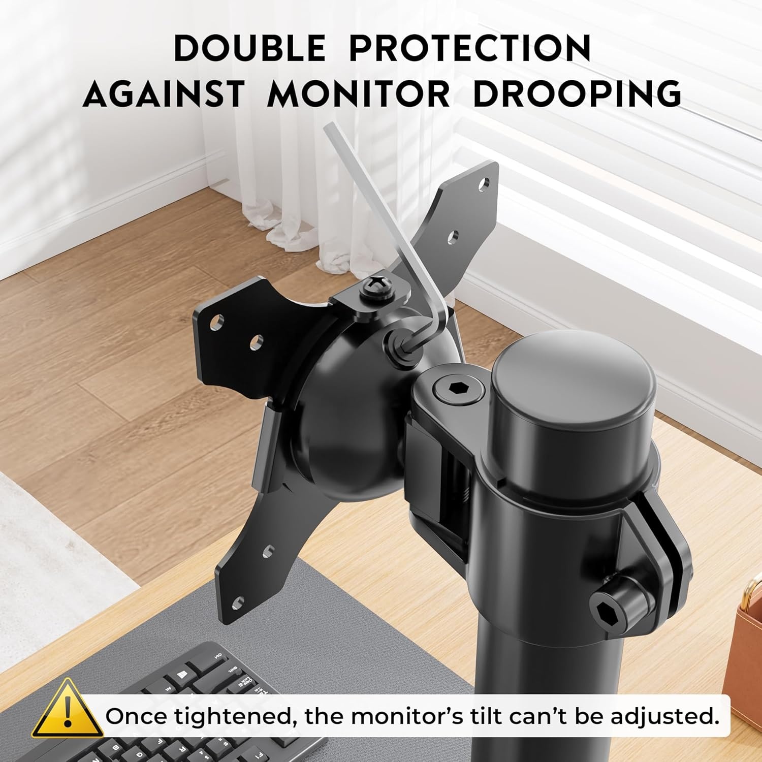 image:imageBONTEC Vertical Dual Monitor Desk Mount Supports 1334 Inch Screens Full Motion Adjustability VESA 75x75100x100mm Up to 22lbs per Arm C Clamp and Grommet Mounting Options Cable ManagementDual Monitor