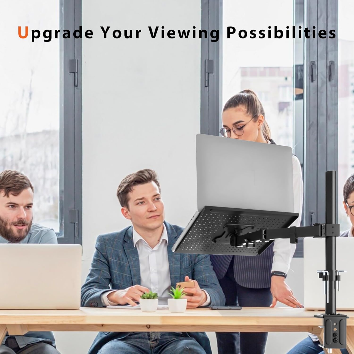 image:imageRedbat Monitor and Laptop Mount Stand Fully Adjustable Monitor Arm with Vented Tray for 13 to 32 LCD Screens and Notebook up to 16 Holds up to 22lbs VESA Compatible Dual Mounting OptionsSingle