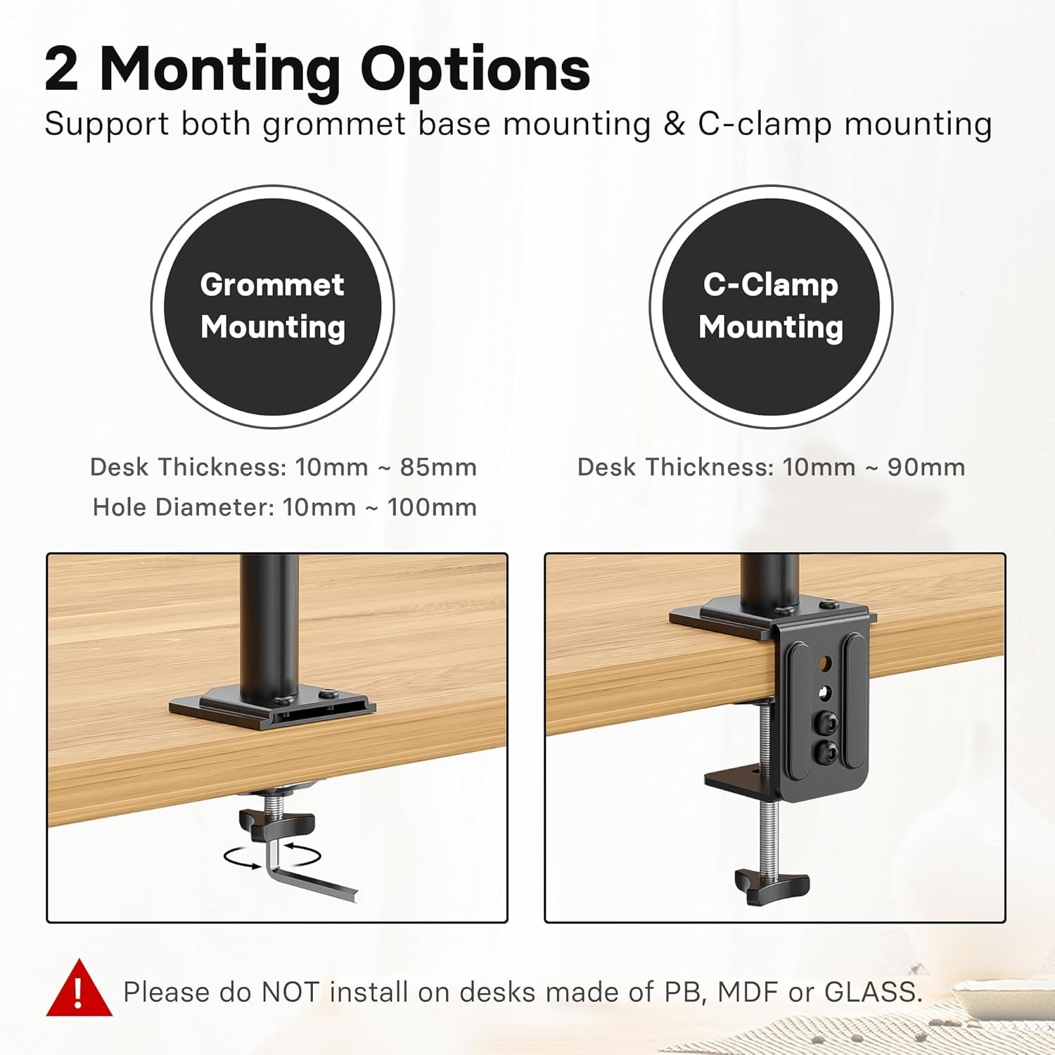 image:imageRedbat Monitor and Laptop Mount Stand Fully Adjustable Monitor Arm with Vented Tray for 13 to 32 LCD Screens and Notebook up to 16 Holds up to 22lbs VESA Compatible Dual Mounting Options13 32
