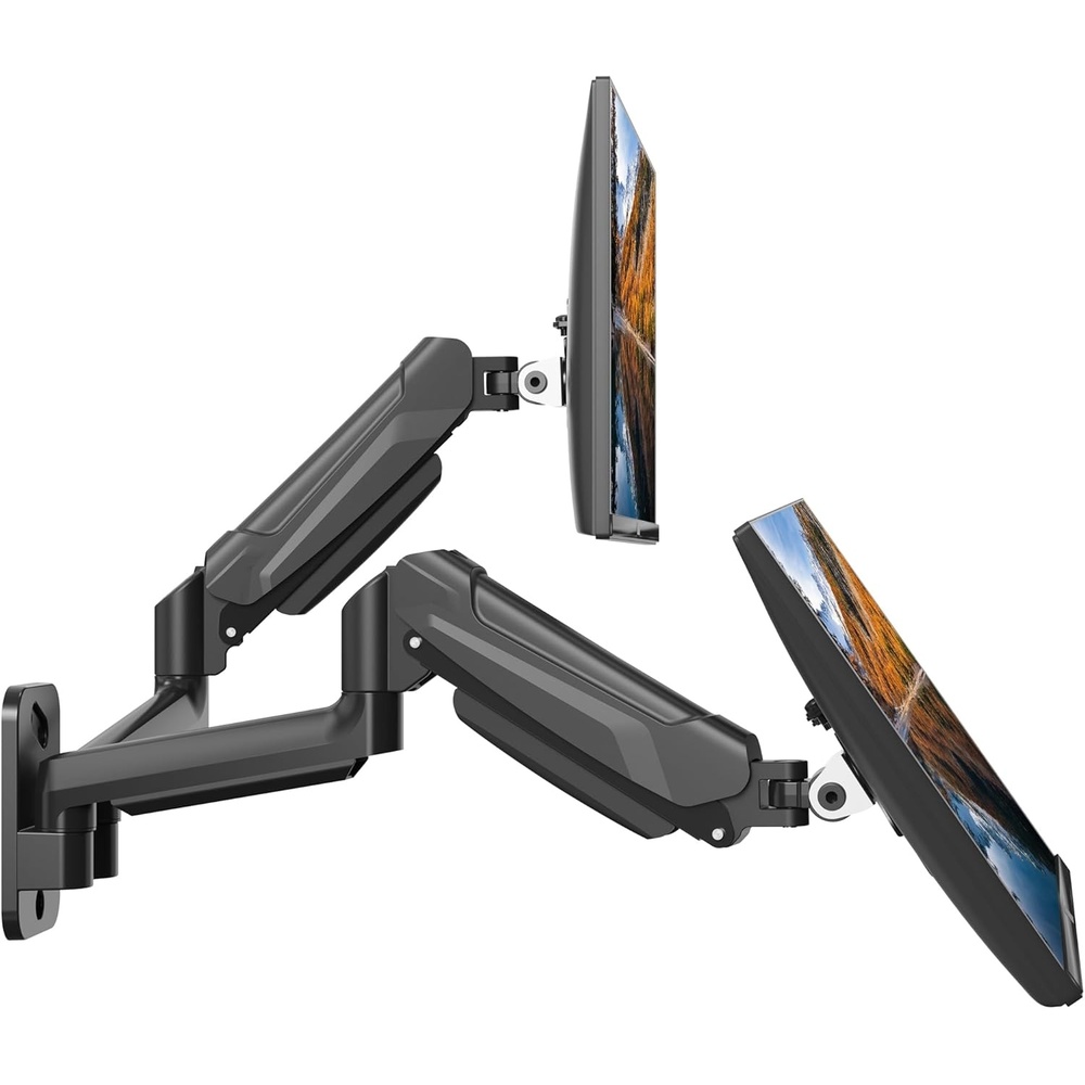 image:imageBONTEC Monitor Wall Mount Arm VESA Gas Spring Height Adjustable for 1342 Inch Screens Max 198lbs Swivel Tilt SpaceSaving Desk Mount Easy Installation Single Arm TV Mount Max VESA 200x200Dual Arms