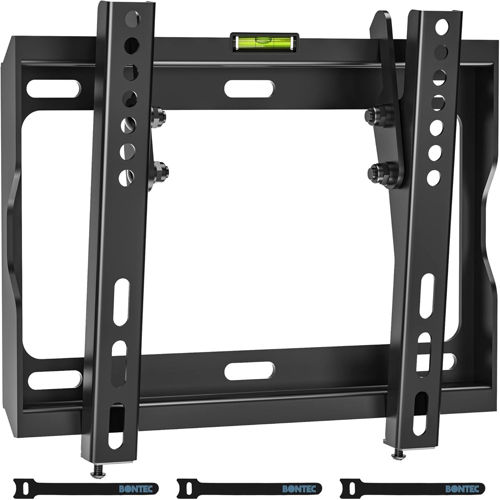 image:imageBONTEC TV Wall Mount Bracket Fixed for 1745 inch LED OLED LCD Flat Screen TVs up to 66lbs Low Profile Ultra Slim Tilt Mount Max VESA 200x200mm Easy Installation Fits 8 Wood Studs