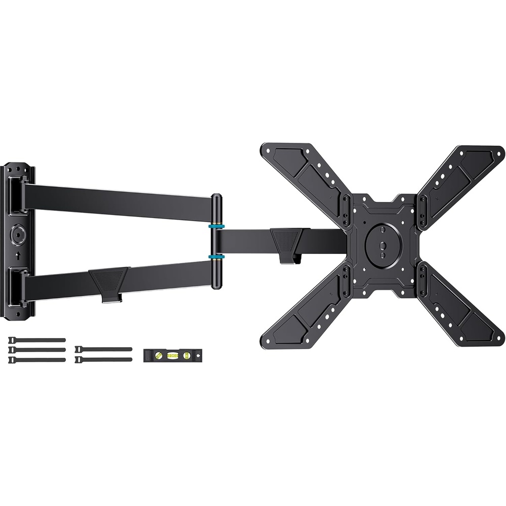 image:imageBONTEC TV Wall Mount for 2665 Inch Flat and Curved Screens with 374 Inch Long Extension Full Motion Swivel Design Heavy Duty Bracket for Corner or Monitor Setup Max VESA 400x400 Holds 77 lbsfor 3175 Inch