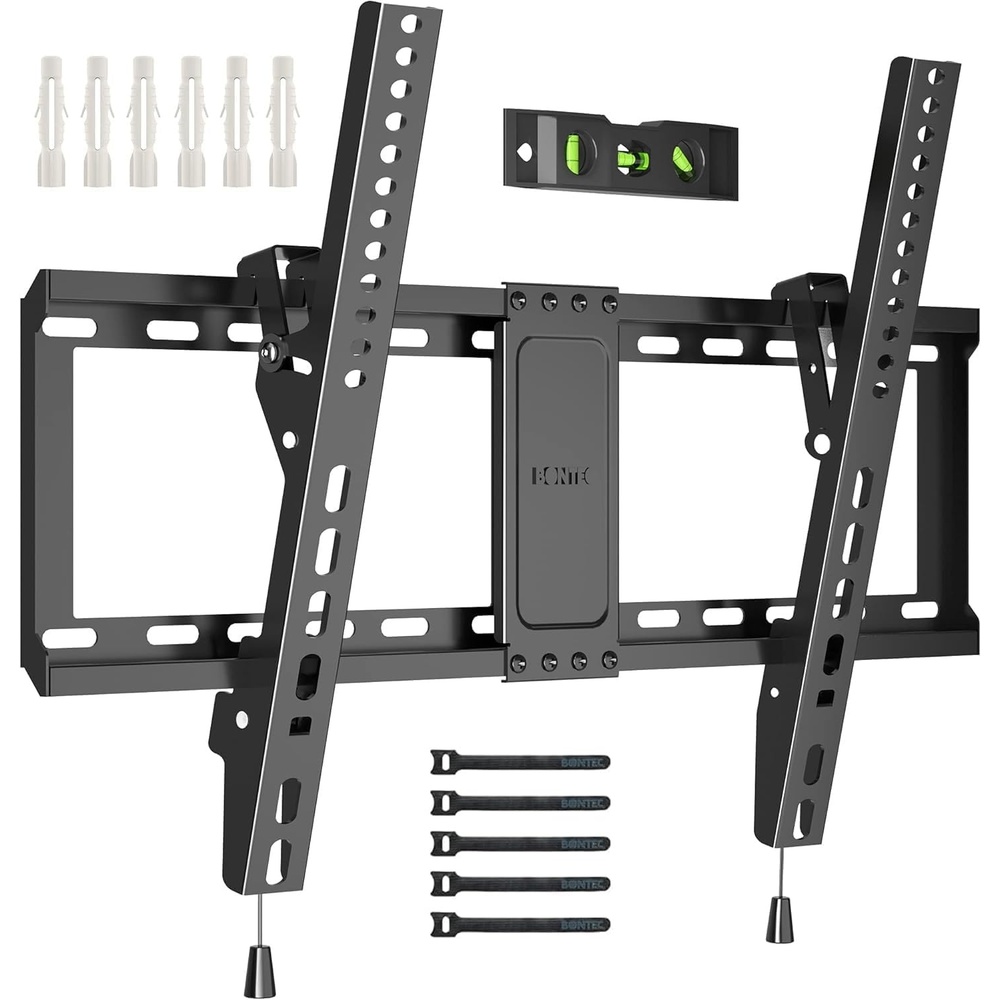 image:imageBONTEC TV Wall Mount for 3785 Inch TVs Tilting TV Mount Bracket for LED LCD OLED Flat Curved Screens Low Profile 15in Design Max VESA 600x400mm Supports up to 132lbs Fits 55 65 75 85 Inch