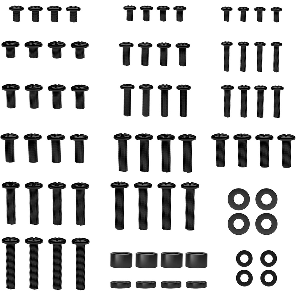 image:imageBONTEC Universal TV Mounting Hardware Screw Kit Compatible with TVs Up to 80 inch Includes M4 M5 M6 M8 Screws Washers Spacers VESA Mounting Ceiling Mount TV Wall Mount Kit BlackBlack