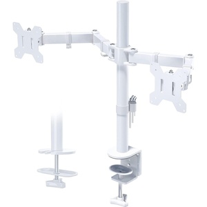 image:imageBONTEC Dual Monitor Desk Mount Full Motion Adjustable White Monitor Stand for 1327 Inch Screens Heavy Duty Arms Hold 22 lbs Each VESA 75x75100x100 C Clamp and Grommet Base Cable ManagementWhite