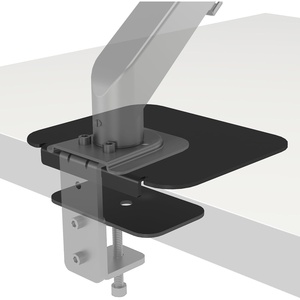 image:imageBONTEC Steel Monitor Mount Reinforcement Plate Monitor Bracket Plate with AntiSlip Pads for GlassMDFPB Tabletops fits CClampGrommet Installation Black
