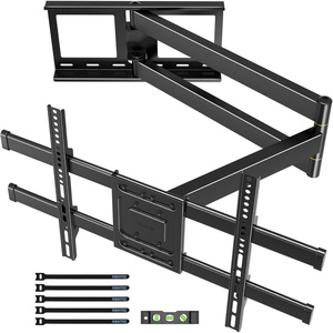 image:imageBONTEC TV Wall Mount for 2665 Inch Flat and Curved Screens with 374 Inch Long Extension Full Motion Swivel Design Heavy Duty Bracket for Corner or Monitor Setup Max VESA 400x400 Holds 77 lbsfor 3275 Inch