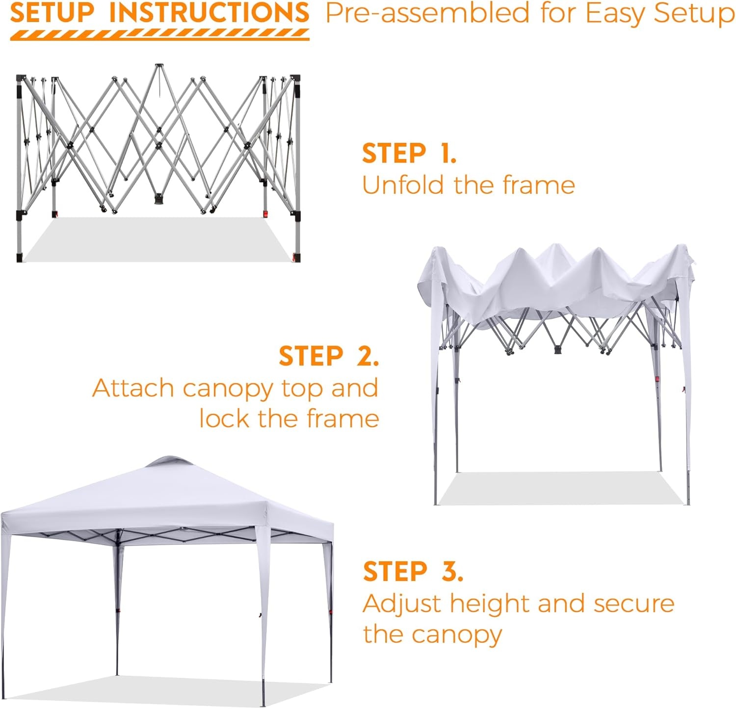image:imageBONTEC 10x10ft Pop Up Canopy Tent Portable Beach Tent and Instant Shelter 1Person Setup Outdoor Sun Shade Waterproof Folding Gazebo with Roller Bag and 4 Weight Bags Silver Coated Top White