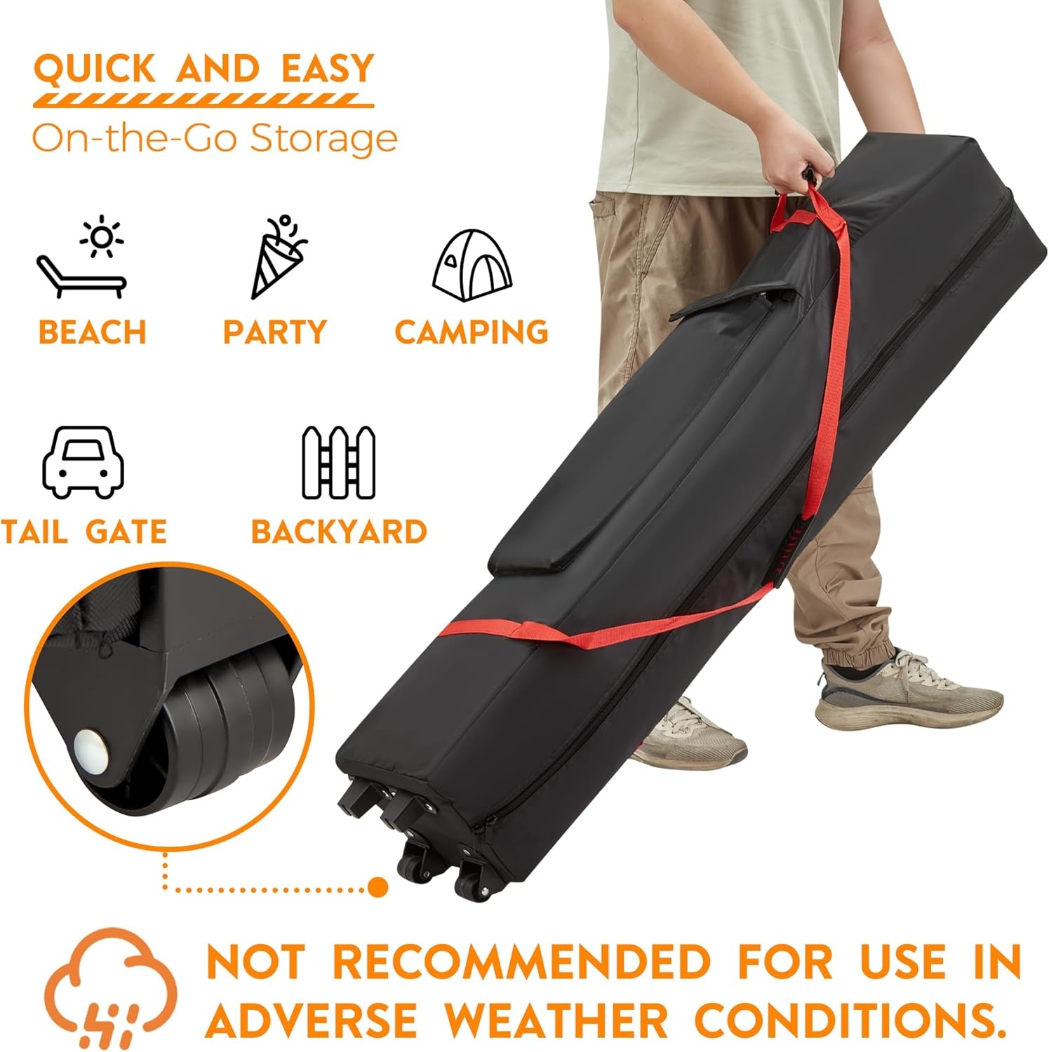 image:imageBONTEC 10x10ft Pop Up Canopy Tent Portable Beach Tent and Instant Shelter 1Person Setup Outdoor Sun Shade Waterproof Folding Gazebo with Roller Bag and 4 Weight Bags Silver Coated Top White